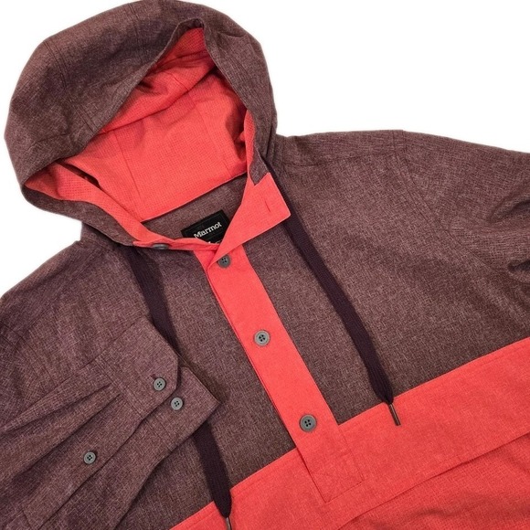 Marmot Other - Marmot Aerobise Anorak Long Sleeve Hooded Pullover Jacket‎ Men's M Burgundy/Red